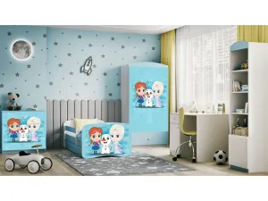 Kocot kids Detská posteľ Babydreams Ľadové kráľovstvo modrá, varianta 80x160, se šuplíky, s matrací