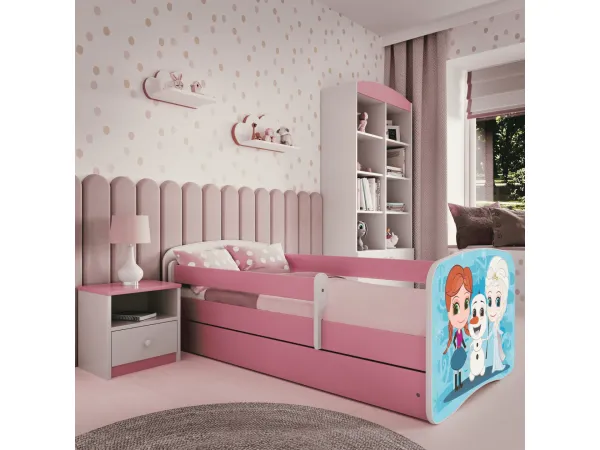 Kocot kids Detská posteľ Babydreams Snehové princezné ružová, variant 70x140, se šuplíky, bez matrace