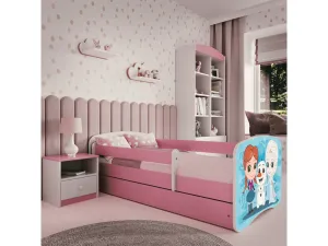 Kocot kids Detská posteľ Babydreams Snehové princezné ružová, variant 70x140, se šuplíky, bez matrace