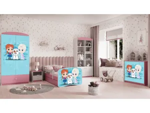 Kocot kids Detská posteľ Babydreams Snehové princezné ružová, variant 70x140, se šuplíky, bez matrace