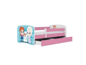 Kocot kids Detská posteľ Babydreams Snehové princezné ružová, variant 70x140, se šuplíky, bez matrace