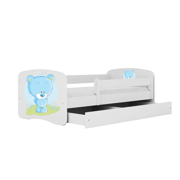 Kocot kids Detská posteľ Babydreams medvedík biela, varianta 70x140, se šuplíky, s matrací