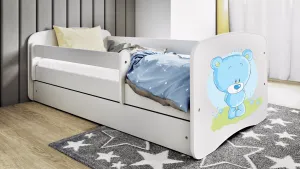 Kocot kids Detská posteľ Babydreams medvedík biela, varianta 70x140, se šuplíky, s matrací