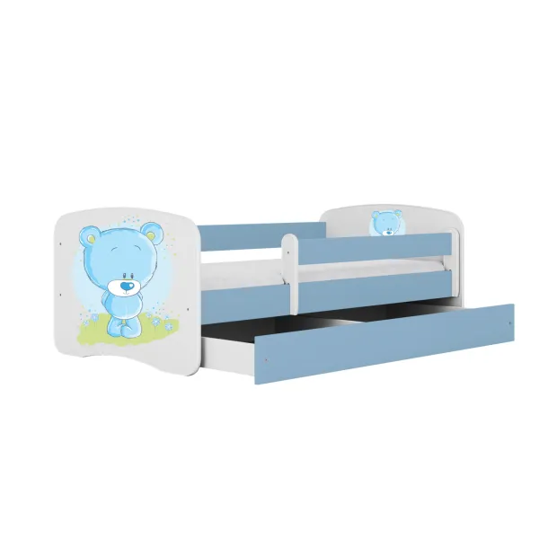 Kocot kids Detská posteľ Babydreams medvedík modrá, varianta 70x140, se šuplíky, s matrací