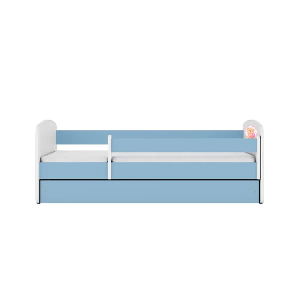 Kocot kids Detská posteľ Babydreams medvedík s motýlikmi modrá, varianta 80x160, se šuplíky, s matrací