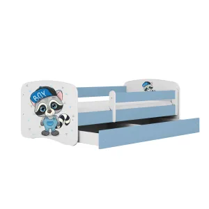Kocot kids Detská posteľ Babydreams mýval modrá, varianta 80x180, se šuplíky, s matrací