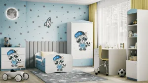 Kocot kids Detská posteľ Babydreams mýval modrá, varianta 80x180, se šuplíky, s matrací