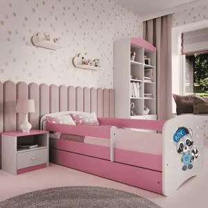 Kocot kids Detská posteľ Babydreams mýval ružová, varianta 80x180, se šuplíky, s matrací