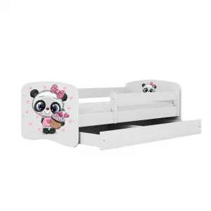 Kocot kids Detská posteľ Babydreams panda biela, variant 70x140, se šuplíky, s matrací