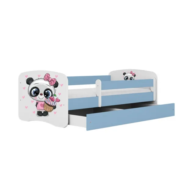 Kocot kids Detská posteľ Babydreams panda modrá, varianta 80x160, se šuplíky, s matrací