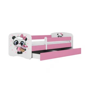 Kocot kids Detská posteľ Babydreams panda ružová, variant 80x180, se šuplíky, s matrací