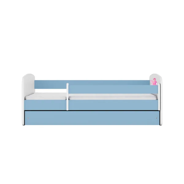 Kocot kids Detská posteľ Babydreams princezná a poník modrá, varianta 80x160, se šuplíky, s matrací