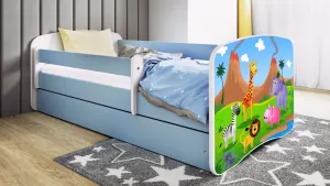 Kocot kids Detská posteľ Babydreams safari modrá, varianta 80x160, se šuplíky, s matrací