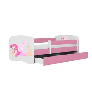 Kocot kids Detská posteľ Babydreams víla s krídlami ružová, variant 70x140, se šuplíky, s matrací