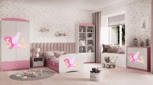 Kocot kids Detská posteľ Babydreams víla s krídlami ružová, variant 70x140, se šuplíky, s matrací