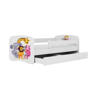 Kocot kids Detská posteľ Babydreams ZOO biela, varianta 80x180, se šuplíky, s matrací