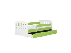 Kocot kids Detská posteľ Classic I zelená, varianta 80x140, se šuplíky, s matrací