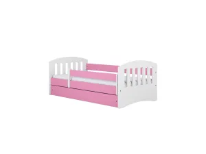 Kocot kids Detská posteľ Classic I ružová, varianta 80x140, se šuplíky, s matrací