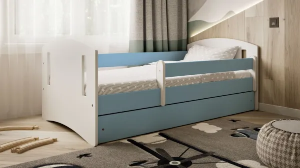 Kocot kids Detská posteľ Classic II modrá, varianta 80x140, bez šuplíků, s matrací