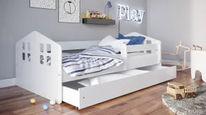 Kocot kids Detská posteľ Kacper biela, varianta 80x140, se šuplíky, s matrací