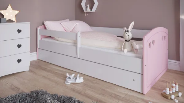 Kocot kids Detská posteľ Julia mix ružová, varianta 80x140, se šuplíky, s matrací