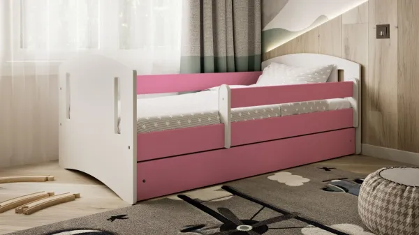 Kocot kids Detská posteľ Classic II ružová, varianta 80x140, bez šuplíků, s matrací