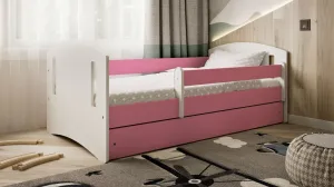 Kocot kids Detská posteľ Classic II ružová, varianta 80x140, bez šuplíků, s matrací