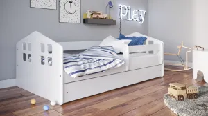 Kocot kids Detská posteľ Kacper biela, varianta 80x140, se šuplíky, s matrací