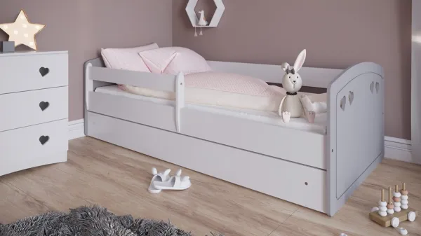 Kocot kids Detská posteľ Julia šedá, varianta 80x140, se šuplíky, s matrací