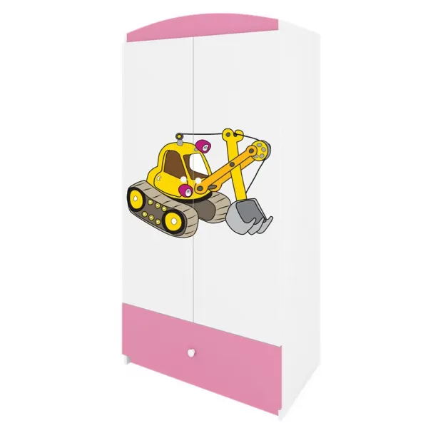 Kocot kids Detská skriňa Babydreams 90 cm bager ružová