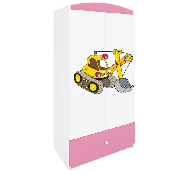 Kocot kids Detská skriňa Babydreams 90 cm bager ružová