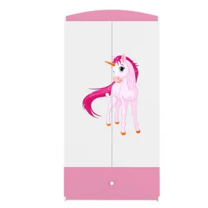 Kocot kids Detská skriňa Babydreams 90 cm jednorožec ružová II