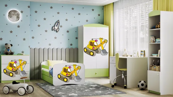 Kocot kids Detská skriňa Babydreams 90 cm bager zelená
