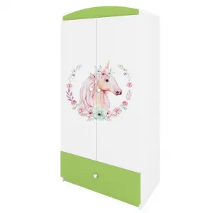 Kocot kids Detská skriňa Babydreams 90 cm jednorožec zelená