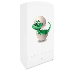 Kocot kids Detská skriňa Babydreams 90 cm dinosaurus biela