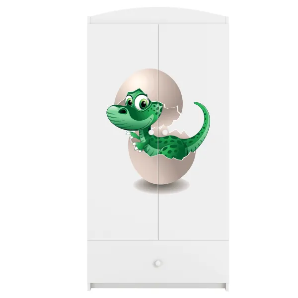 Kocot kids Detská skriňa Babydreams 90 cm dinosaurus biela