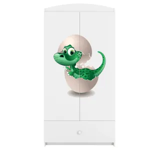 Kocot kids Detská skriňa Babydreams 90 cm dinosaurus biela