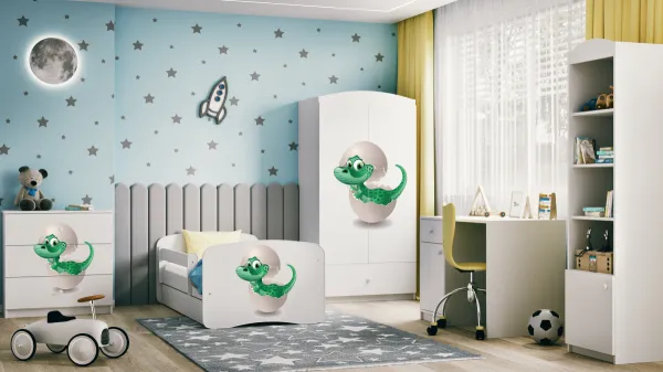 Kocot kids Detská skriňa Babydreams 90 cm dinosaurus biela