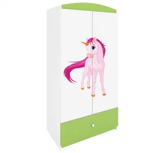 Kocot kids Detská skriňa Babydreams 90 cm jednorožec zelená II