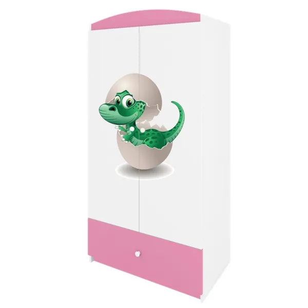 Kocot kids Detská skriňa Babydreams 90 cm dinosaurus ružová