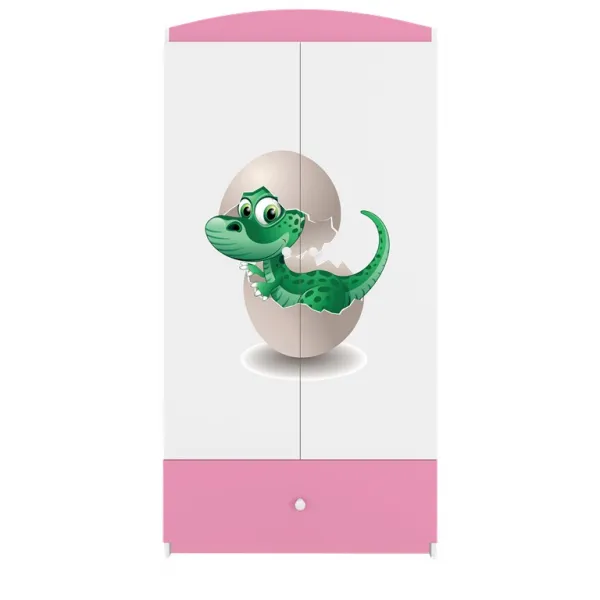 Kocot kids Detská skriňa Babydreams 90 cm dinosaurus ružová