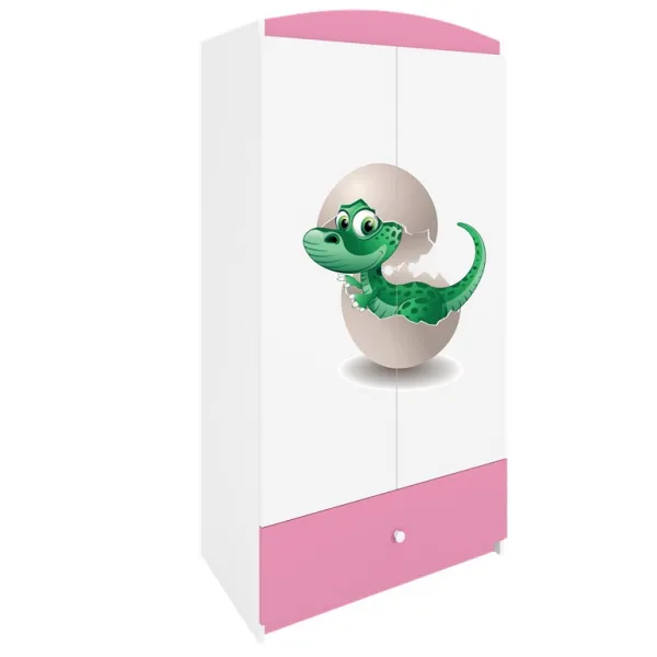 Kocot kids Detská skriňa Babydreams 90 cm dinosaurus ružová