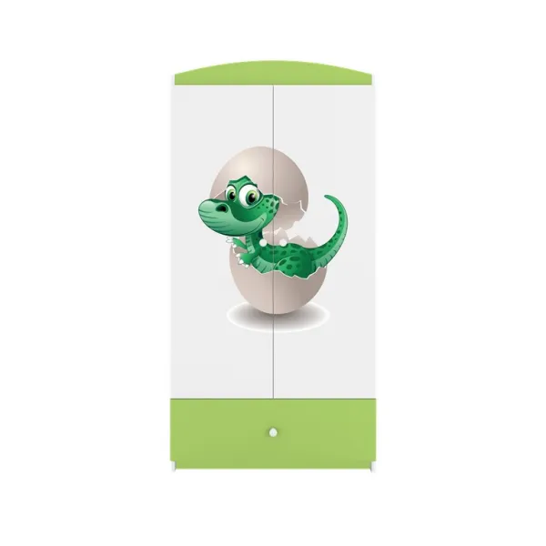 Kocot kids Detská skriňa Babydreams 90 cm dinosaurus zelená