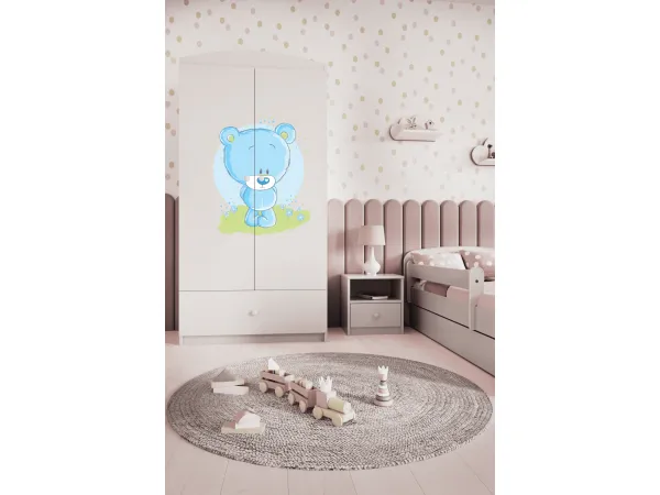 Kocot kids Detská skriňa Babydreams 90 cm medvedík biela