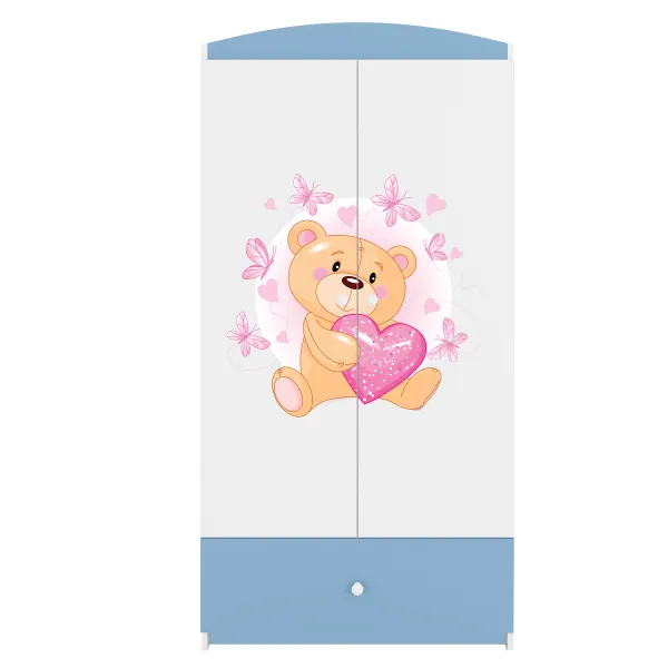 Kocot kids Detská skriňa Babydreams 90 cm medvedík s motýlikmi modrá