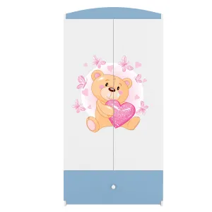 Kocot kids Detská skriňa Babydreams 90 cm medvedík s motýlikmi modrá