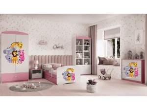 Kocot kids Detská skriňa Babydreams 90 cm ZOO ružová