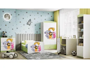 Kocot kids Detská skriňa Babydreams 90 cm ZOO zelená