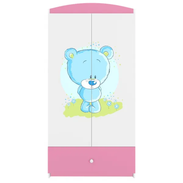 Kocot kids Detská skriňa Babydreams 90 cm medvedík ružový