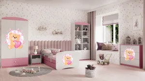 Kocot kids Detská skriňa Babydreams 90 cm medvedík s motýlikmi ružová